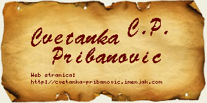 Cvetanka Pribanović vizit kartica